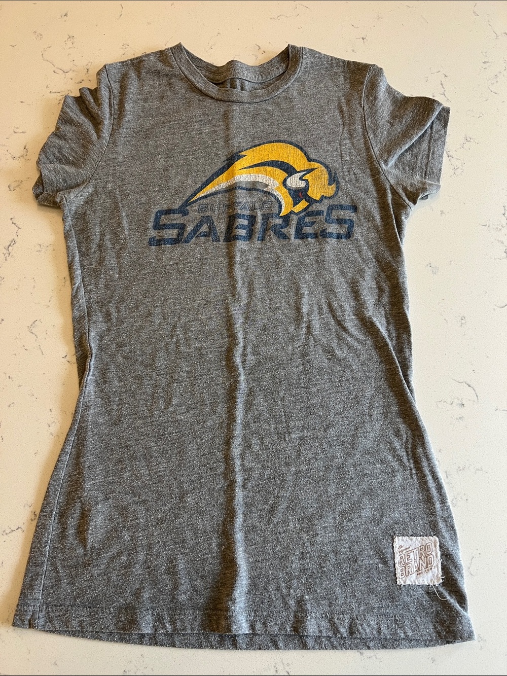 Etro Gray Short Sleeve 'Sabres' Graphic Tee with Yellow Logo